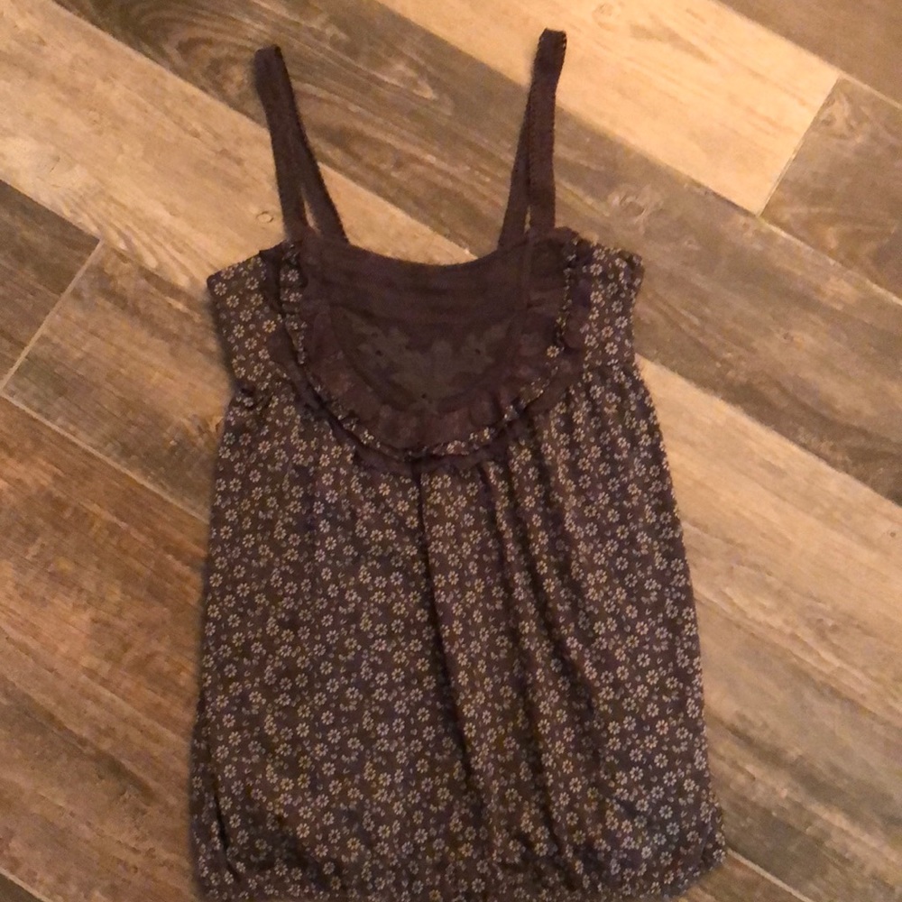 Grey lace tank top